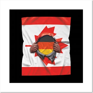 Germany Flag Canadian Flag Ripped - Gift for German From Germany Posters and Art